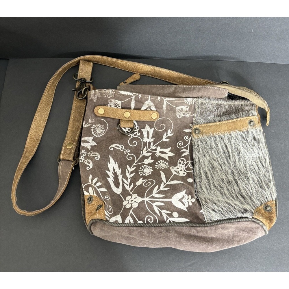 Myra Bag Western Patchwork Leather Crossbody Bag Shoulder Purse Cowhide